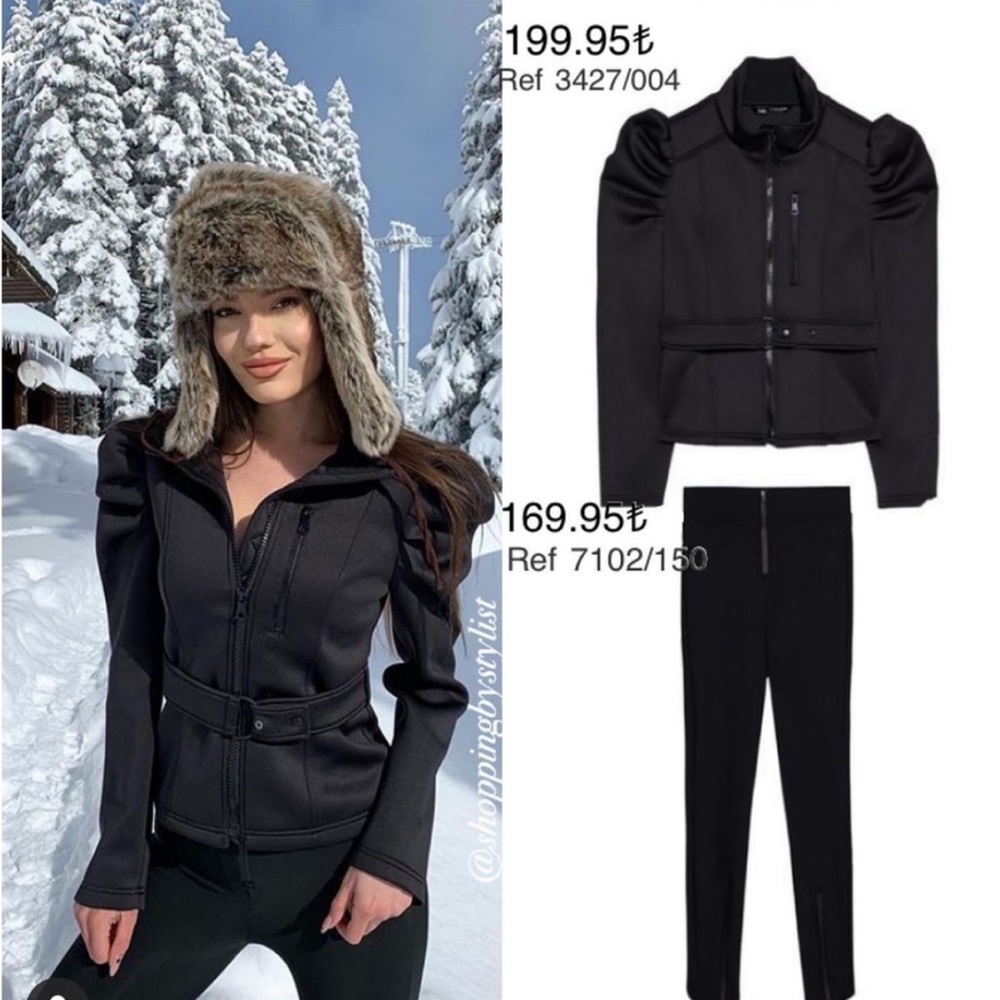 ZARA puff sleeve NEOPRENE-EFFECT JACKET 4341/754 SIZE XS #Cybermondaysale